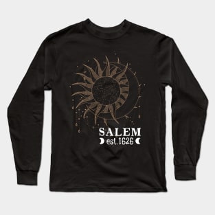 Salem Est 1626 with Celestial Sun and Moon design Long Sleeve T-Shirt